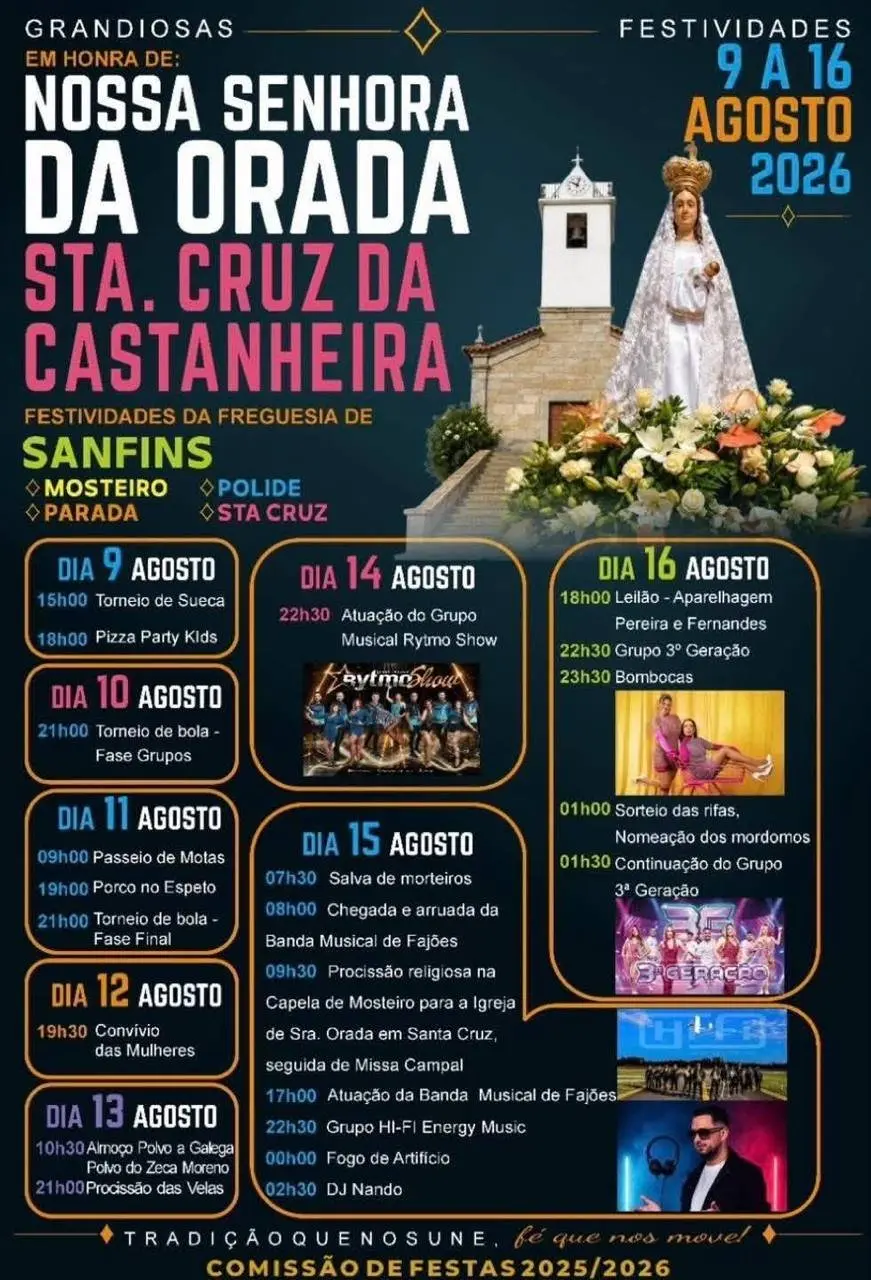 Imagem do evento Festa em honra de Nossa Senhora da Orada 2026