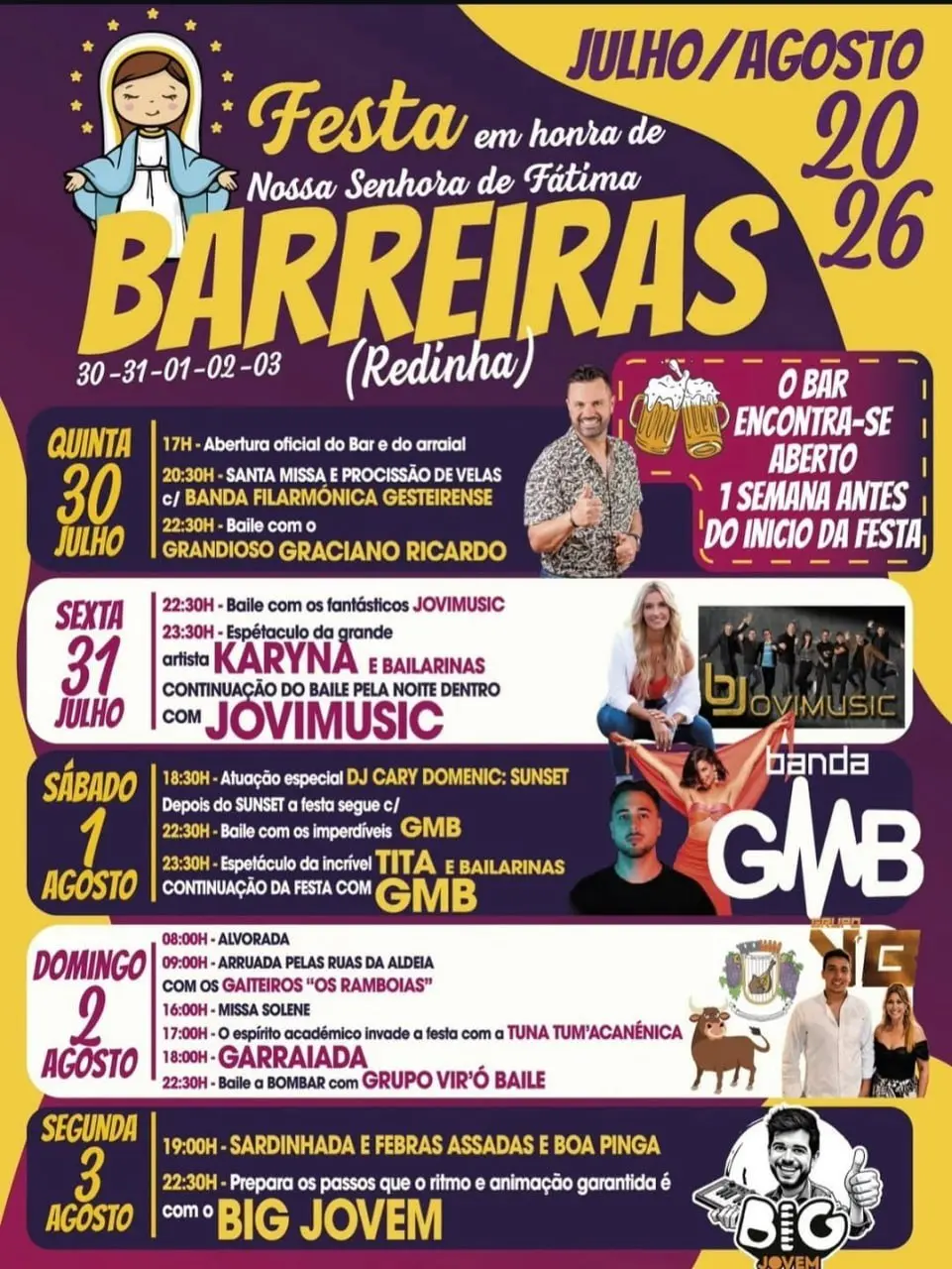 Imagem do evento Festa em honra de Nossa Senhora de Fátima 2026