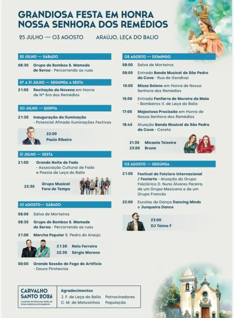 Imagem do evento Festa em honra de Nossa Senhora dos Remédios 2026
