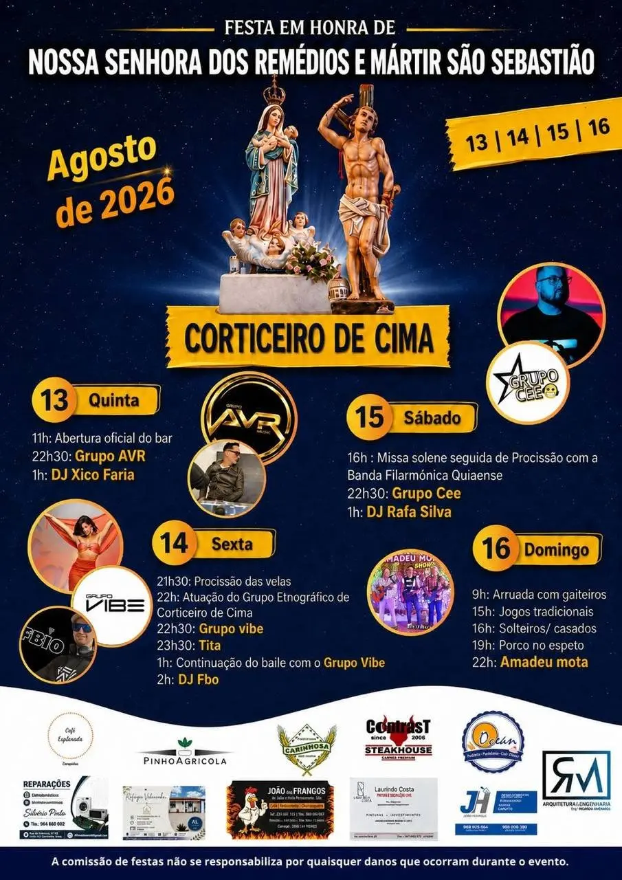 Imagem do evento Festa em honra de Nossa Senhora dos Remédios e Mártir São Sebastião 2026