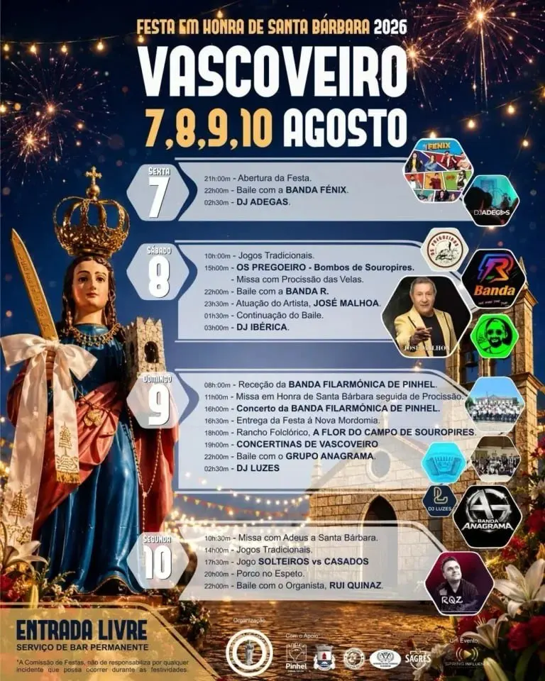 Imagem do evento Festa em honra de Santa Bárbara 2026