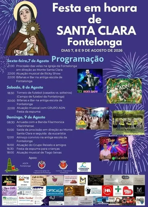 Imagem do evento Festa em honra de Santa Clara 2026