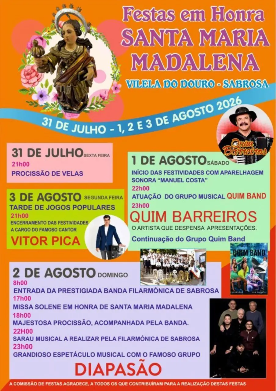 Imagem do evento Festa em honra de Santa Maria Madalena 2026