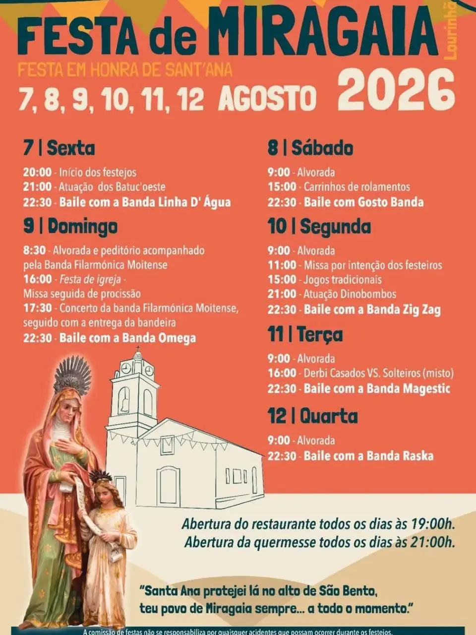 Imagem do evento Festa em honra de Sant'Ana 2026