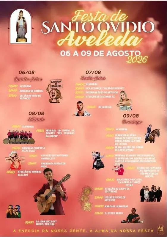 Imagem do evento Festa em honra de Santo Ovídio 2026