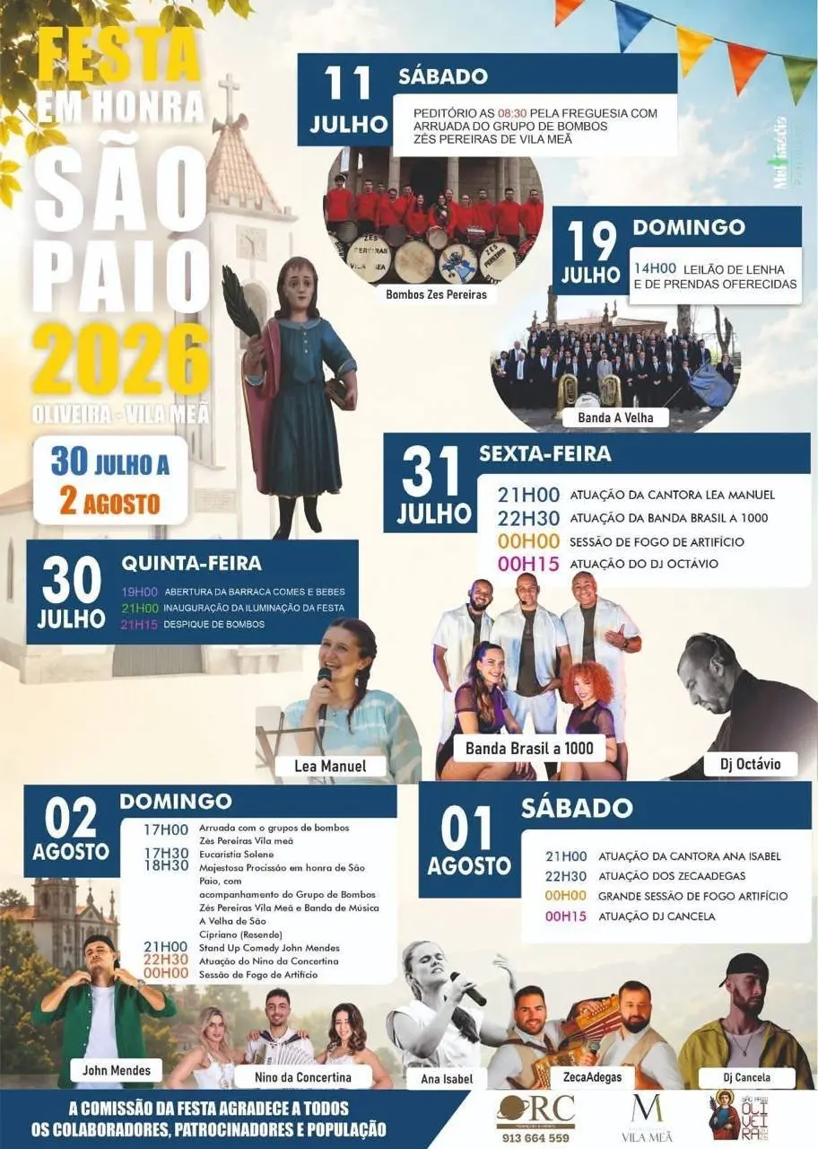 Imagem do evento Festa em honra de São Paio 2026 - Oliveira