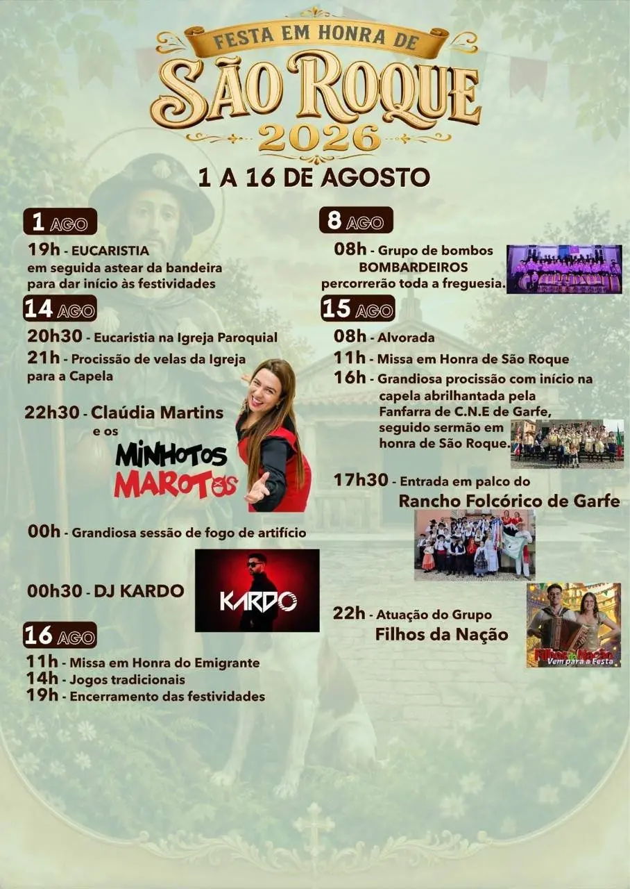 Imagem do evento Festa em honra de São Roque 2026