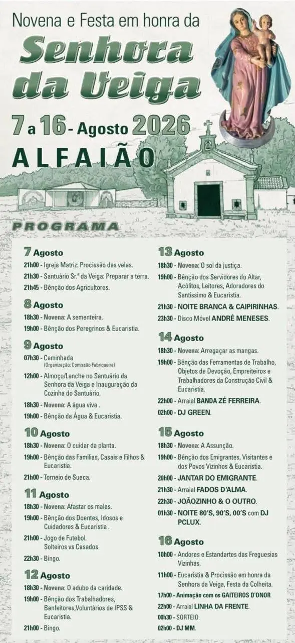 Imagem do evento Festa em honra de Senhora da Veiga 2026