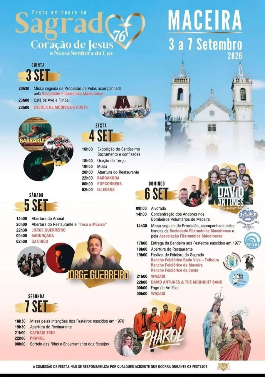 Imagem do evento Festa em honra do Sagrado Coração de Jesus e Nossa Senhora da Luz 2026