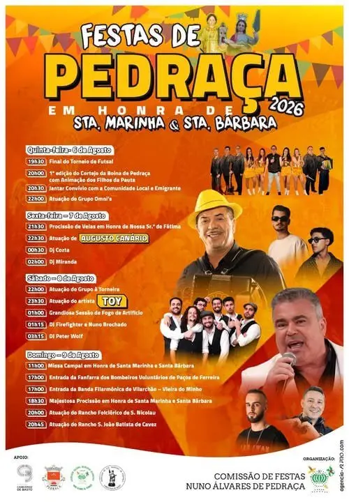 Imagem do evento Festas de Pedraça 2026