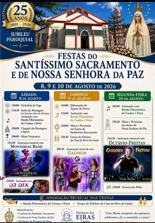 Imagem do evento Festas do Santíssimo Sacramento e de Nossa Senhora da Paz 2026