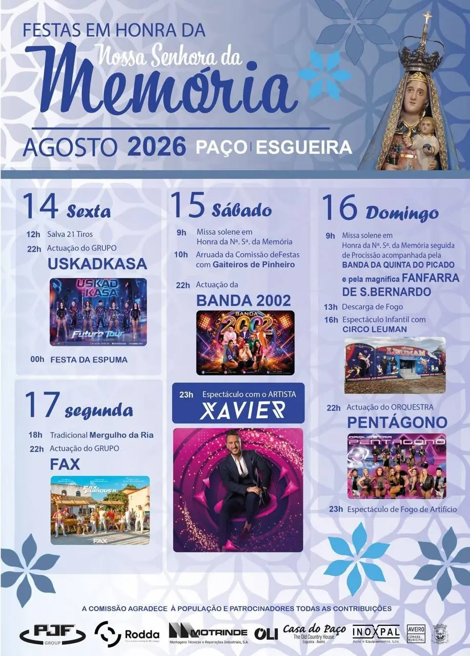 Imagem do evento Festas em honra de Nossa Senhora da Memória 2026