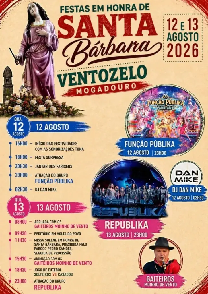 Imagem do evento Festas em honra de Santa Bárbara 2026