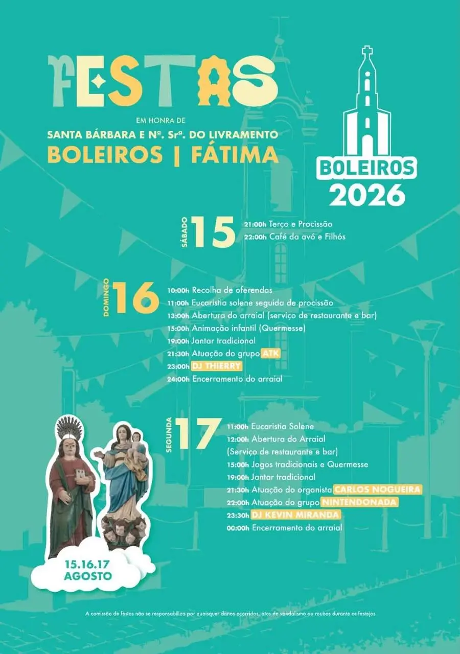 Imagem do evento Festas em honra de Santa Bárbara e Nª. Srª. do Livramento 2026