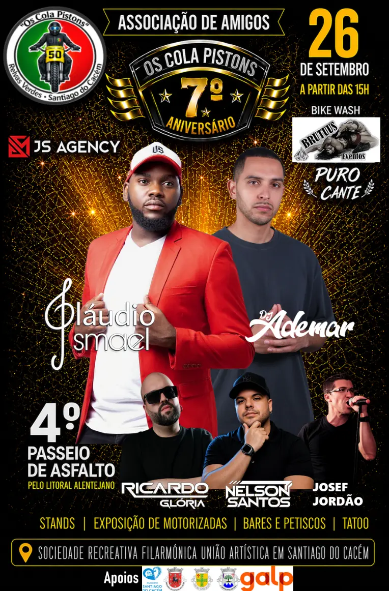 Imagem do evento 4.º Passeio de Motorizadas de Asfalto e Comemoração do 7.º aniversário dos “Os Cola Pistons”