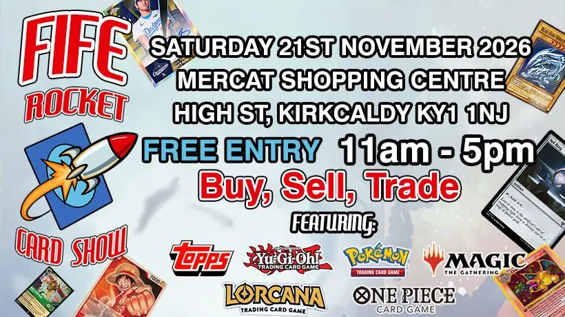 Imagem do evento Fife Rocket Card Show: The Best and Fun Trading Fair